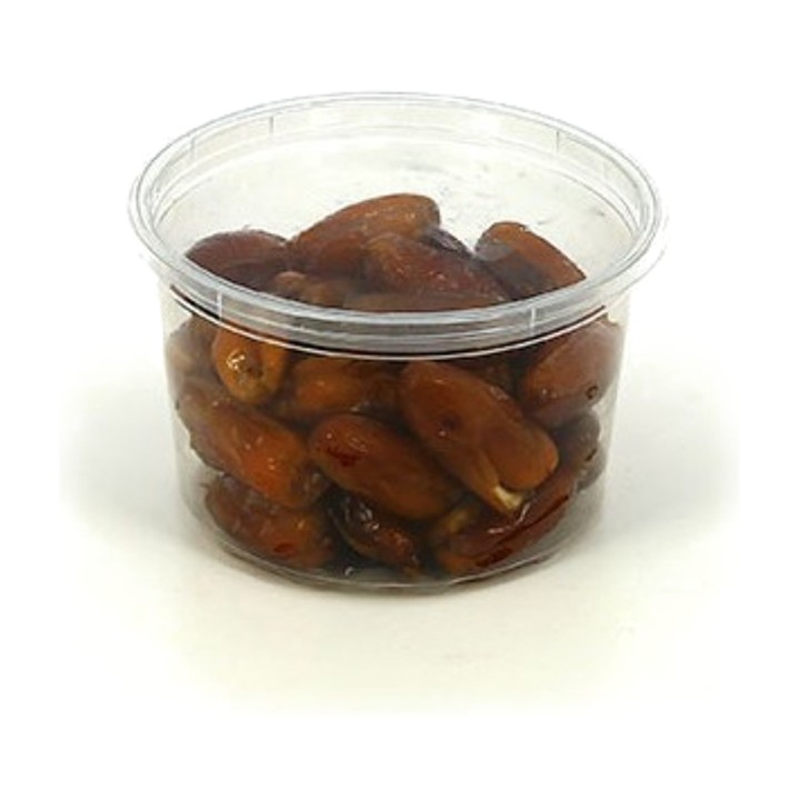 Dattes naturelles en boîte alimentaire en plastique, poids net 125 g