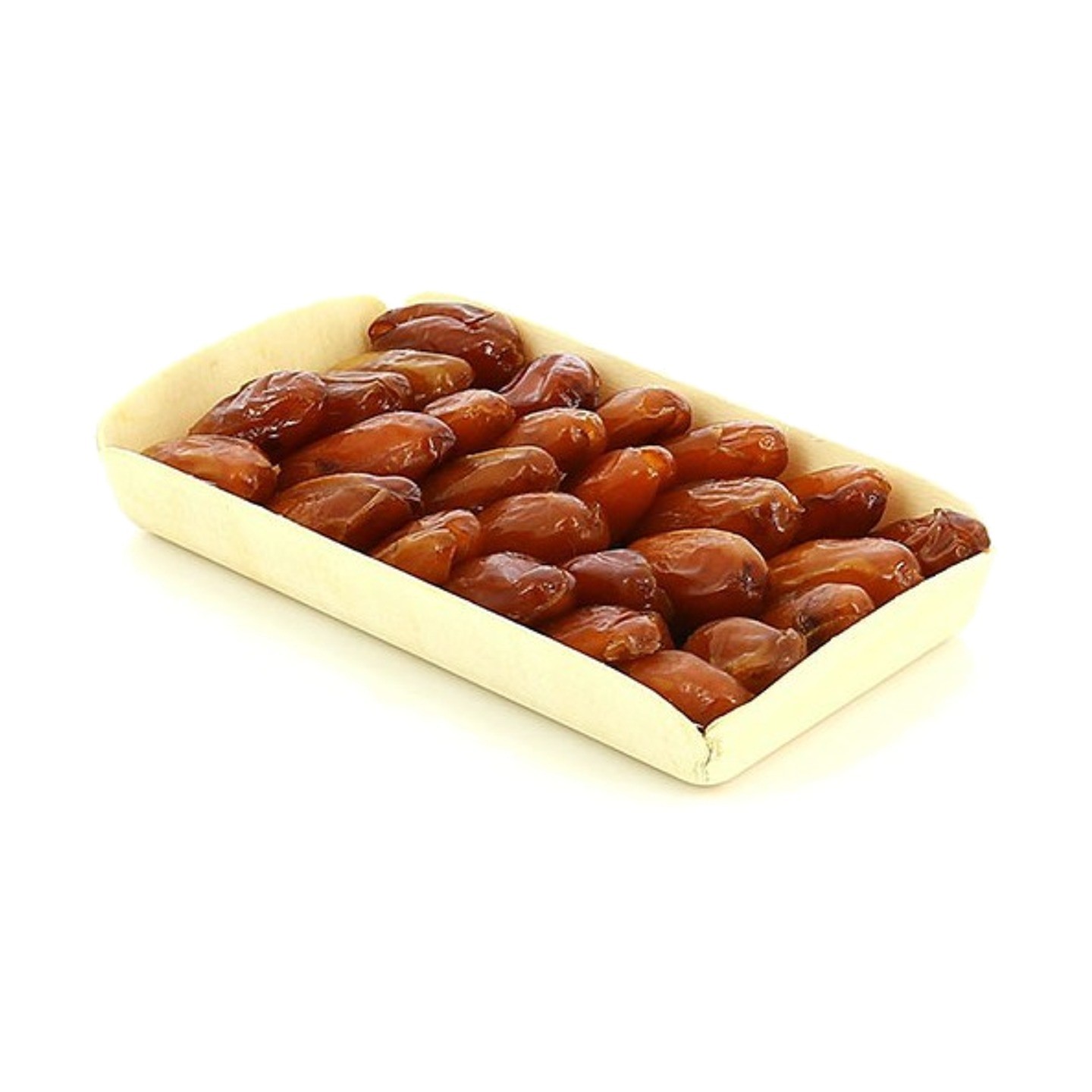 Dattes conditionnées en barquette en bois, poids net 250 g