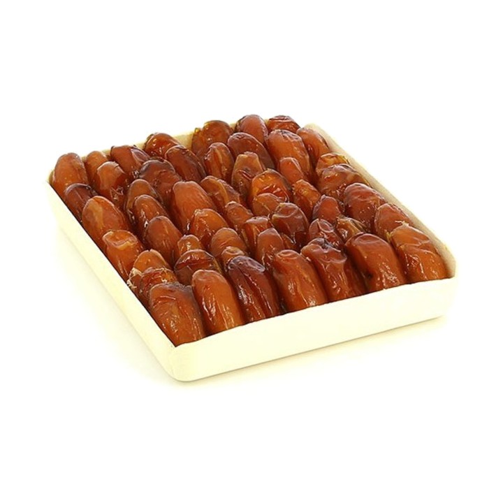 Dattes naturelles en barquette en bois, poids net 500 g – photo 1
