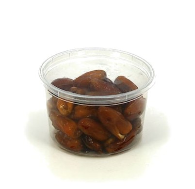 Dattes naturelles en boîte alimentaire en plastique, poids net 125 g
