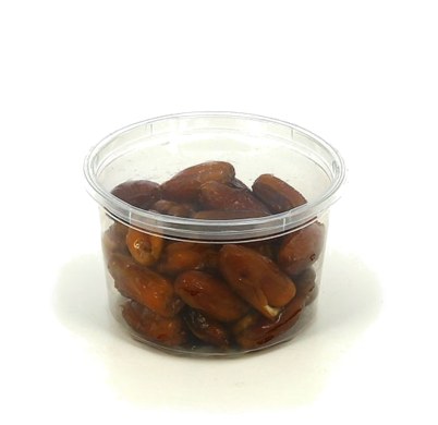 Dattes naturelles en boîte alimentaire en plastique, poids net 200 g