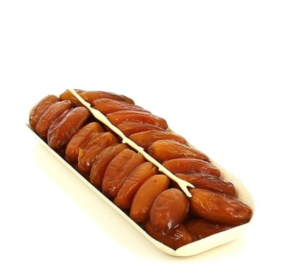 Dattes naturelles en barquette en bois, poids net 250 g