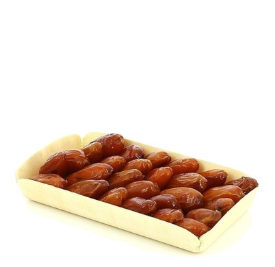 Dattes naturelles en barquette en bois, poids net 400 g – photo 1