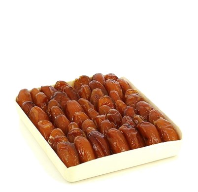 Dattes naturelles en barquette en bois, poids net 500 g – photo 1